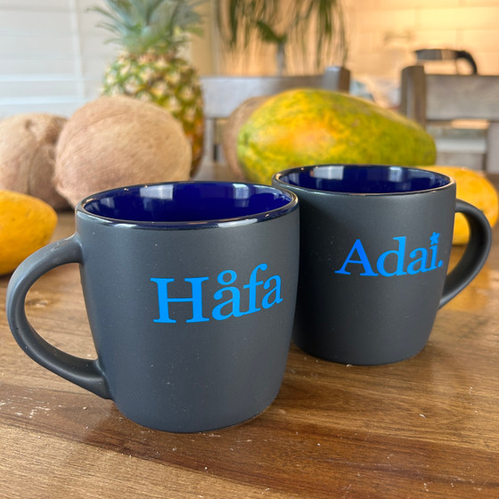 Two-Piece Blue Hafa Adai Mug Set
