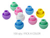 100 Syringe caps in choice of 6 colors for color coding medications and easy dispensing