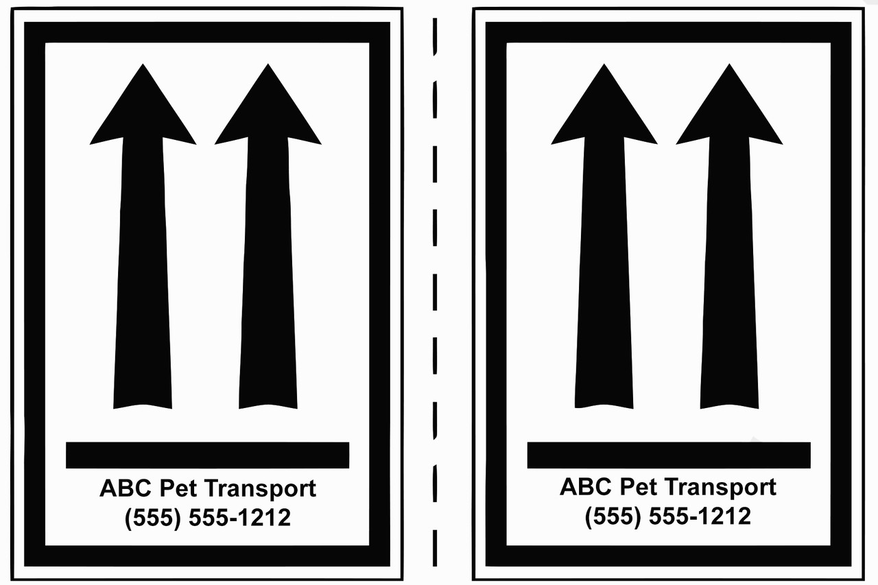 Arrow Up Pet Shipping labels (2 sets per label)