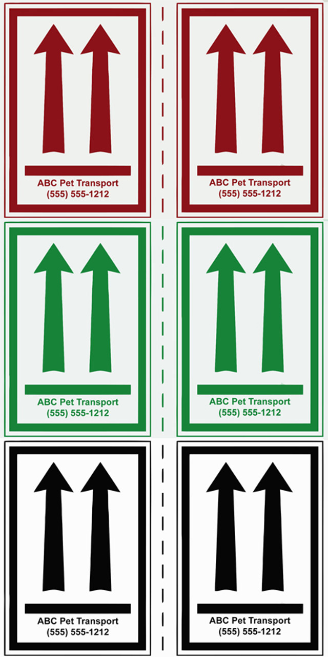 Customizable Arrow Shipping Labels In Green Red Black