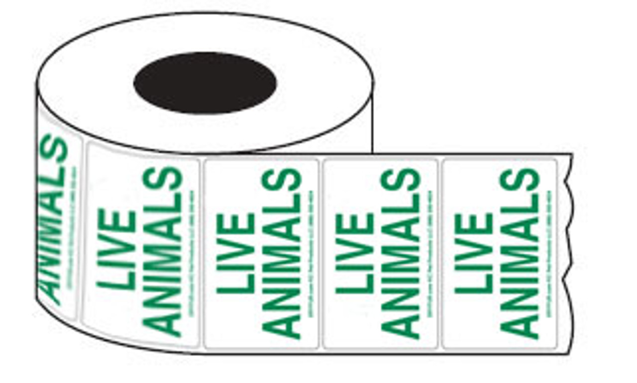 Green Live Animal Shipping Labels - roll 500