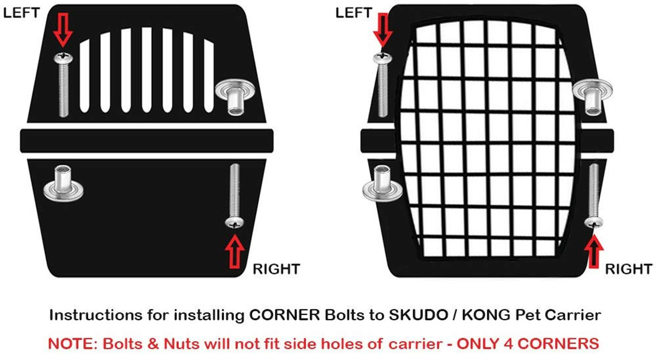 Skudo KONG Corner metal bolts nuts hardware to prepare for airline