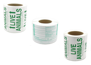Sets of Live Animal Shipping Transport Labels Stickers
