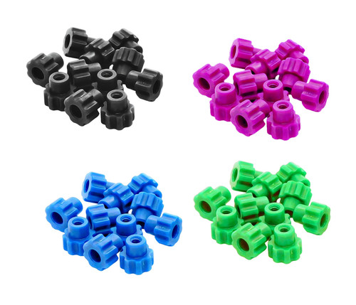 1000 bulk Black thumb nuts 10-24 imperial thread available in Black Green Pink and Blue