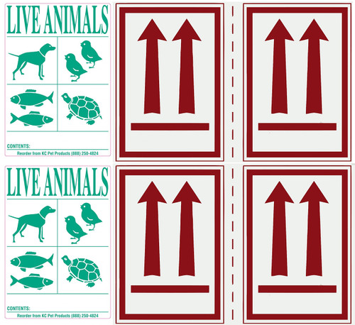 Set of United Airline Labels for Animals in Cargo