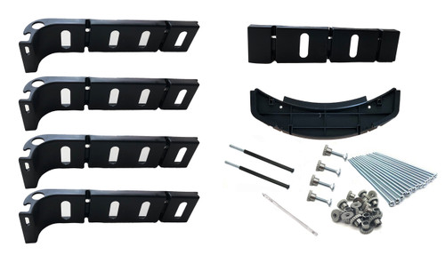 Kennel Height Extender kit Includes 4 side rails, 1 back rail, 1 door spacer, metal Nuts bolts, bolt sleeves, 1/4 inch drill bit
