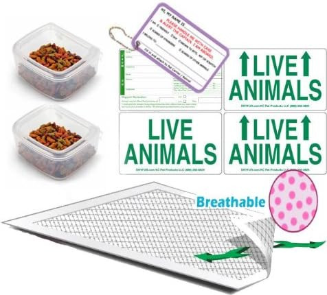 Complete Small Pet Airline Travel Kit - Includes Pads, Bowls, Labels, Bolts, & More For Airline-Approved Kennels