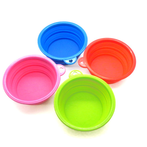 Pet Travel Bowls in Bright Neon Colors