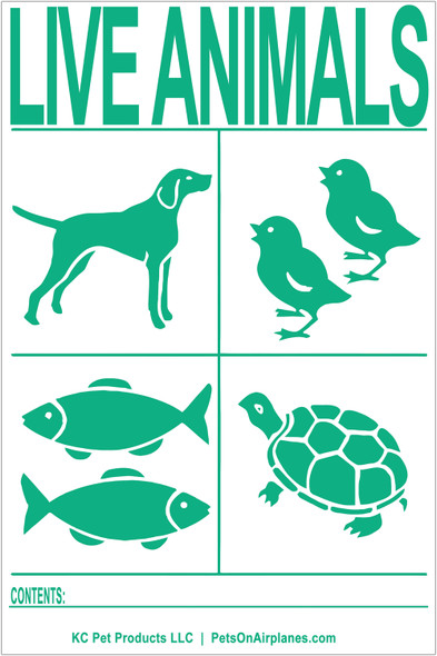 NEW 6pk IATA Live Animal Species Shipping Labels available in 3.5 x 5inch standard and NEW Bigger Size 4x6 inch required by IATA