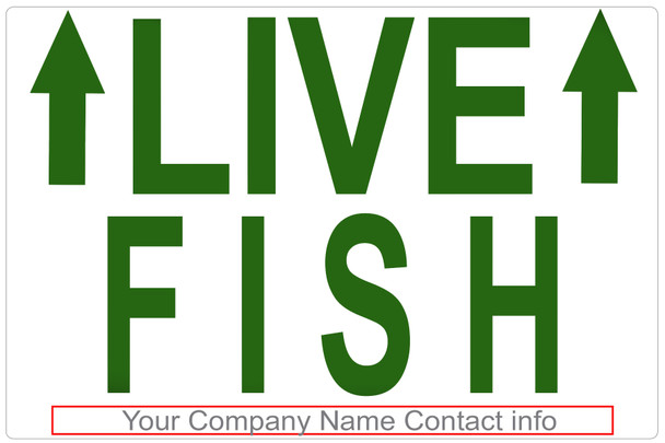 CUSTOM printed Live Fish with Arrows in GREEN