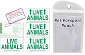 Live Animal Labels with Pet Passport Pouch