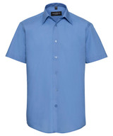 Short sleeve polycotton easycare tailored poplin shirt