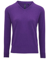 Women's cotton blend v-neck sweater AQ043