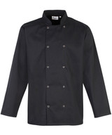 Studded front long sleeve chef's jacket PR665