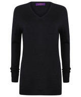 Women's cashmere touch acrylic v-neck jumper HB761