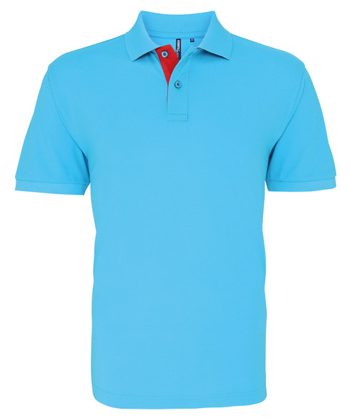 Men's classic fit contrast polo