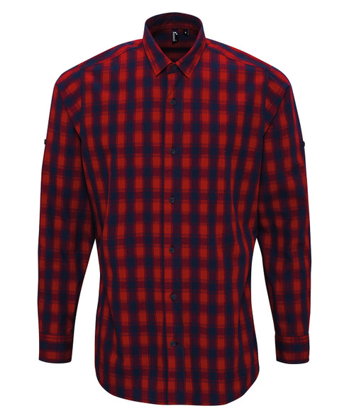 Mulligan check cotton long sleeve shirt