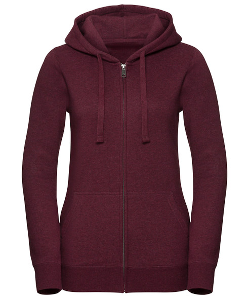 Women's authentic melange zipped hood sweatshirt