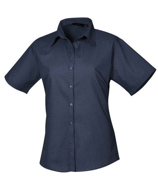 Women's short sleeve poplin blouse PR302