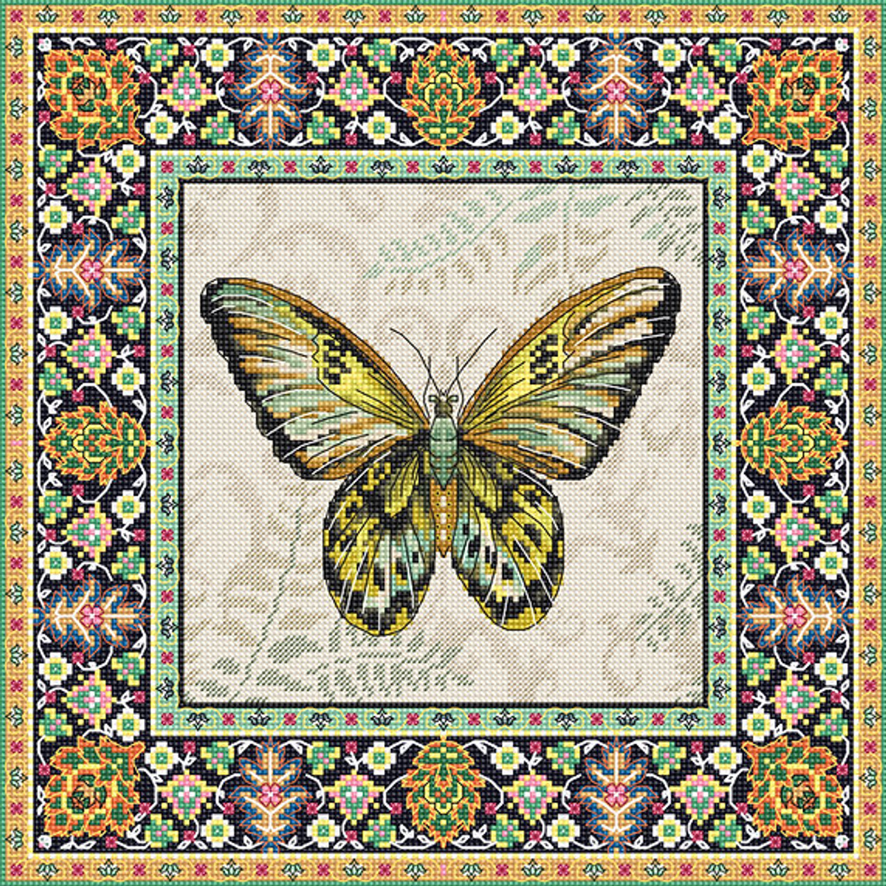 Vintage Butterfly Letistitch Counted Cross Stitch Kit