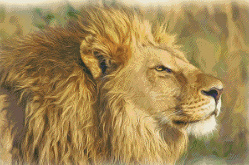 Lion Portrait Counted Cross Stitch Pattern - PDF Download