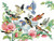 Bird Bath Counted Cross Stitch Pattern