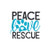 Peace Love Rescue Counted Cross Stitch Pattern