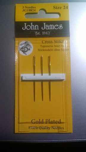 Gold Plated Cross Stitch Needles By John James Size 24 OR 26