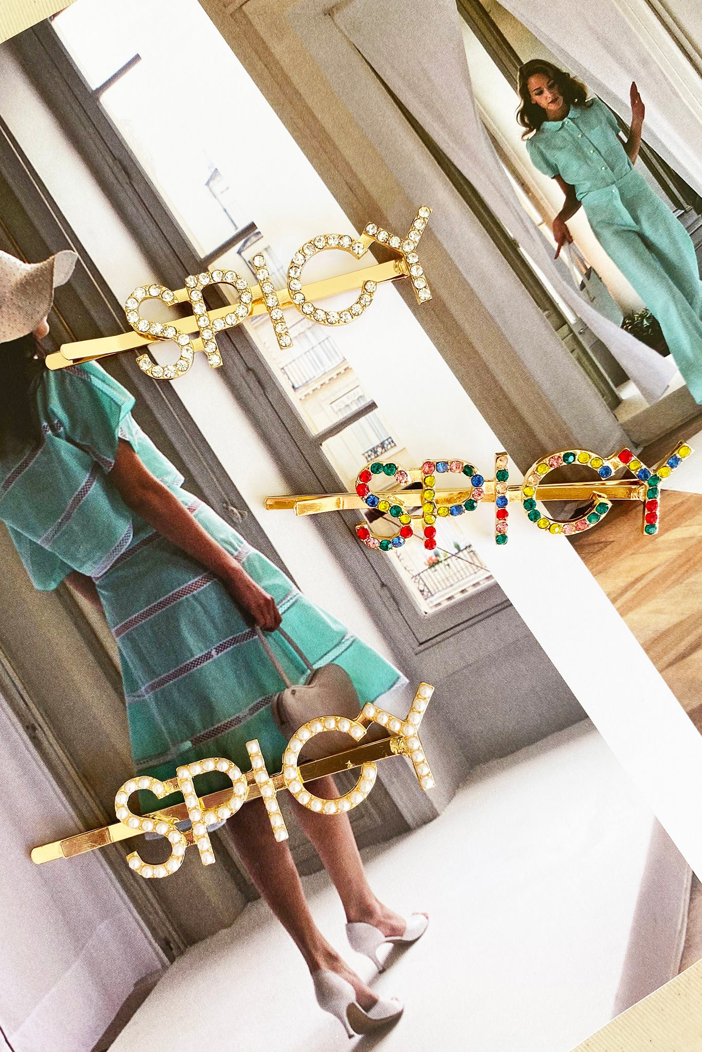 Spicy Multi Diamante Hair Clip Set | Sage and Paige AUS.