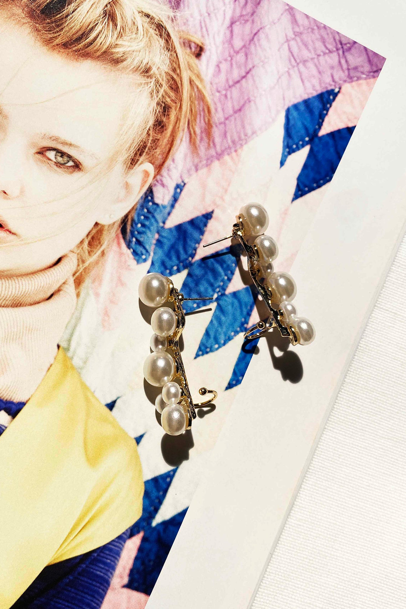 Moon Song Ear Studs - White Gold | Sage and Paige AUS.