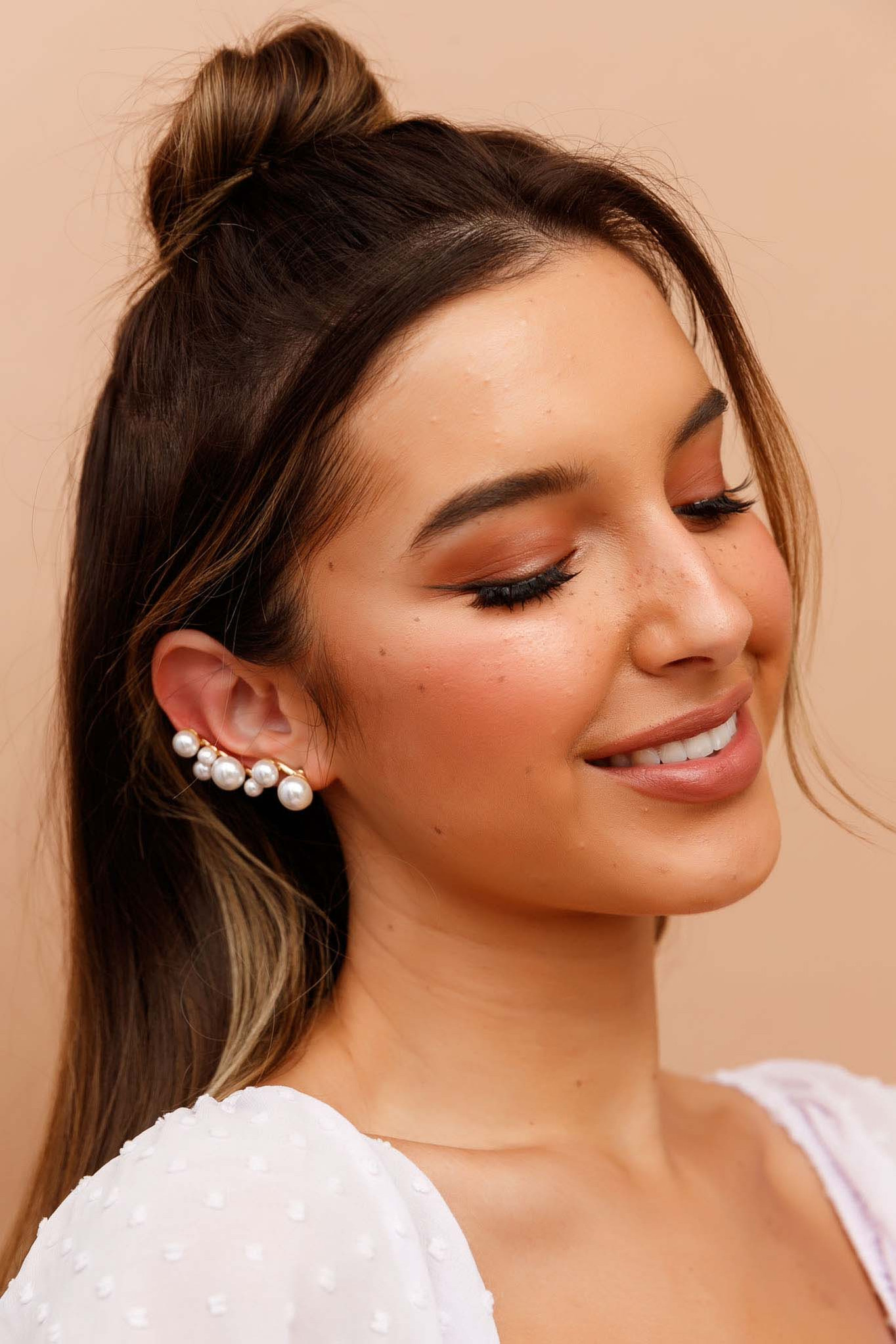 Moon Song Ear Studs - White Gold | Sage and Paige AUS.