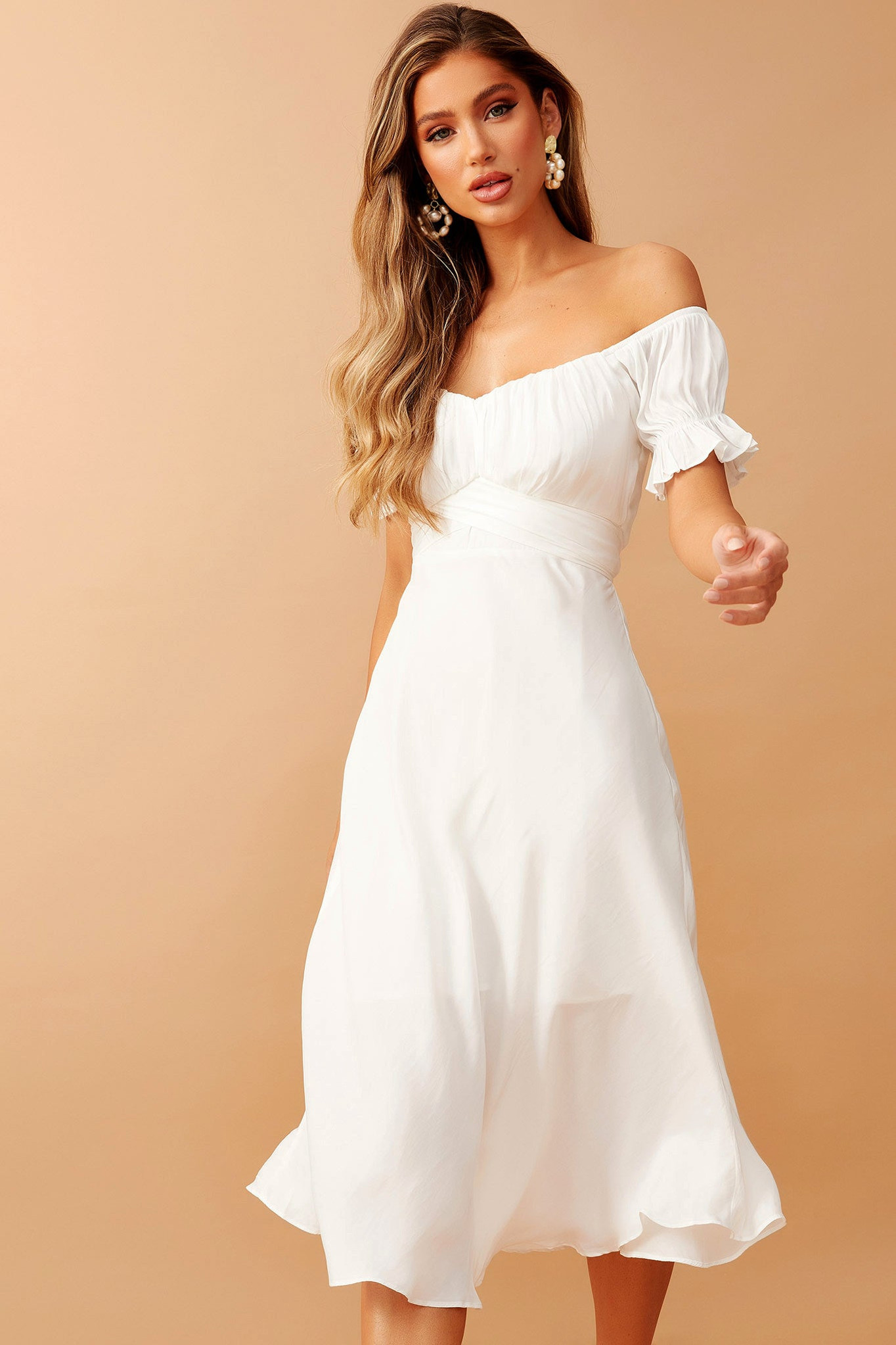 Swing Dancin' Midi Dress - Off White | Sage and Paige AUS.