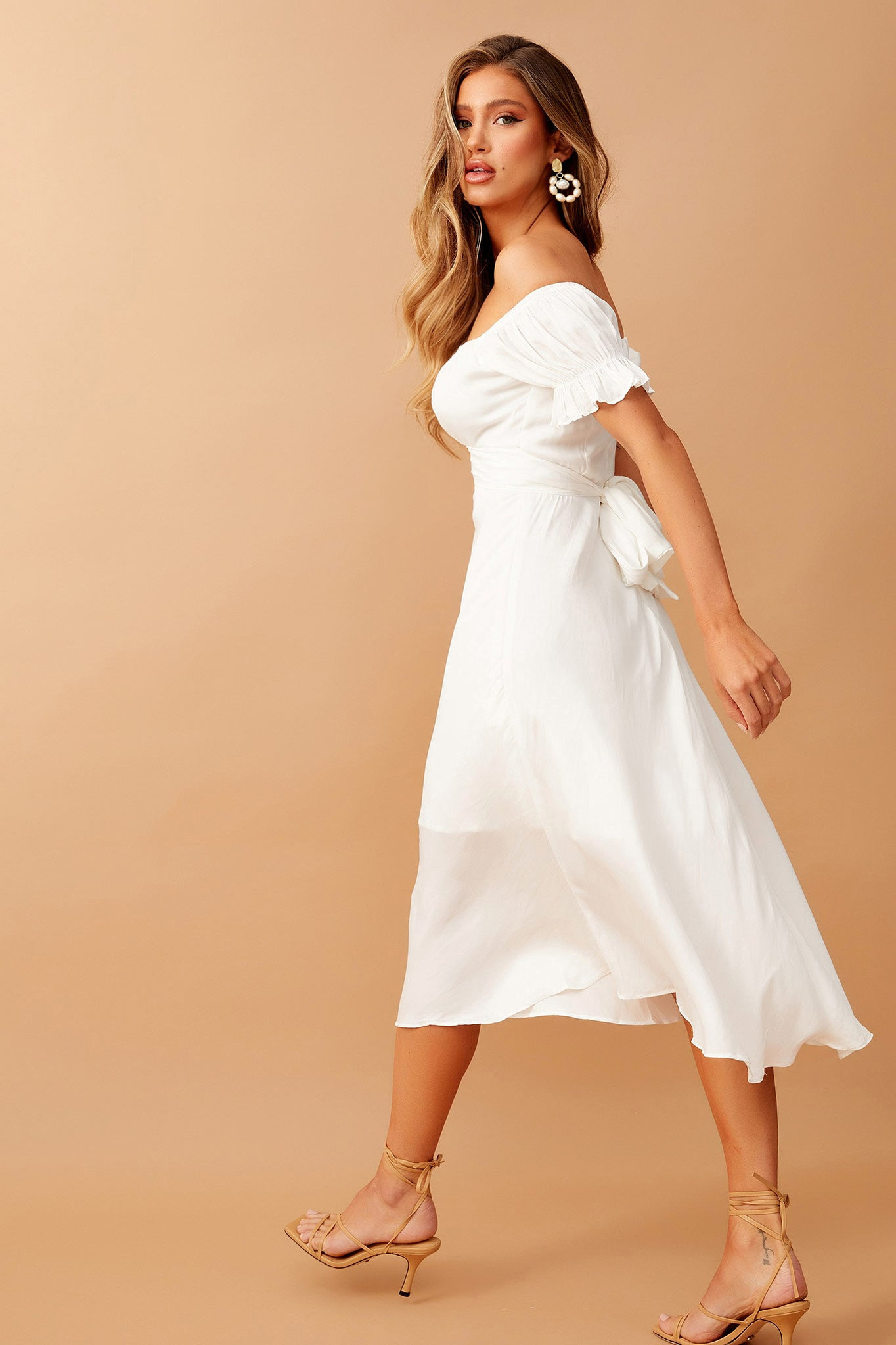Swing Dancin' Midi Dress - Off White | Sage and Paige AUS.