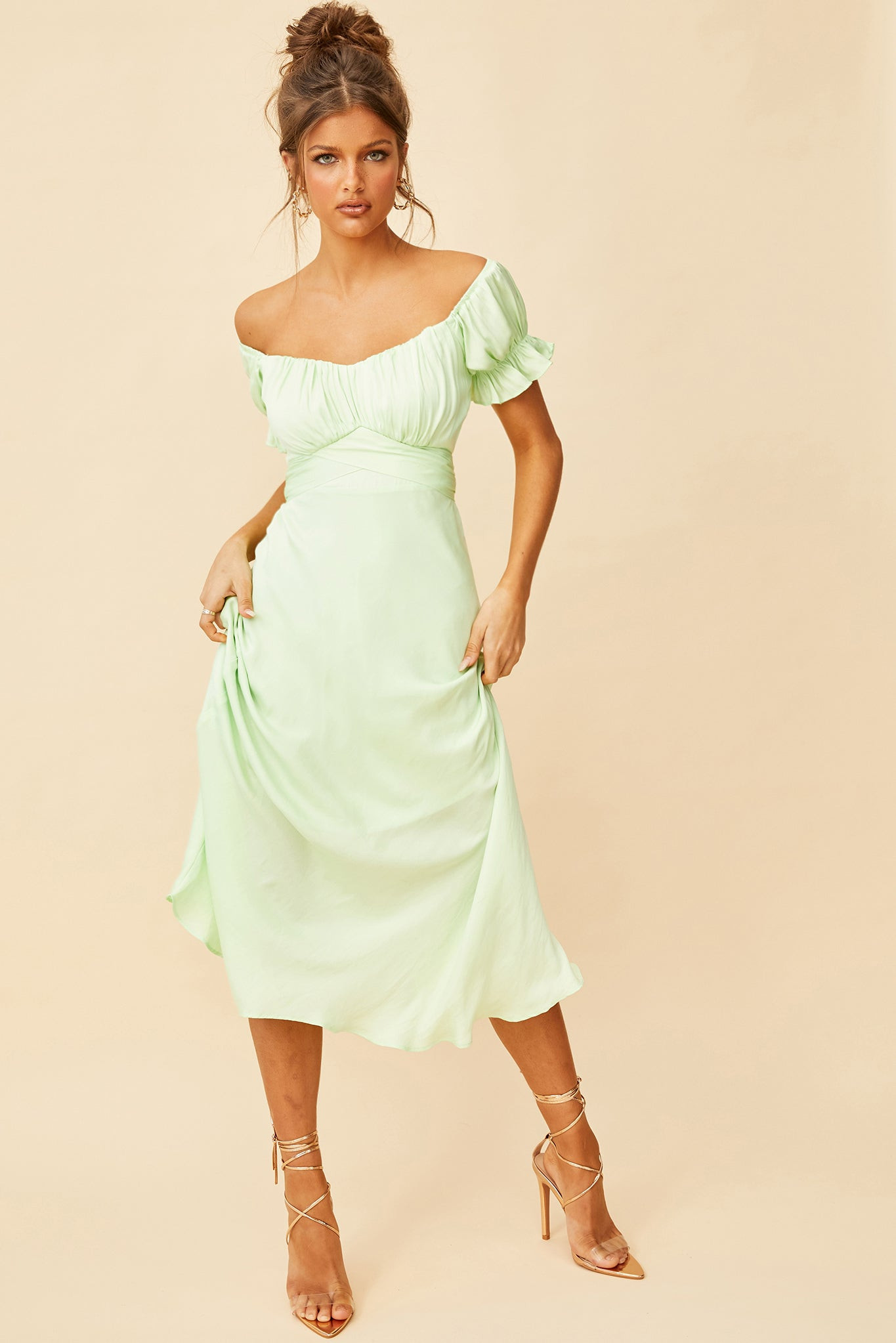Swing Dancin' Midi Dress - Green | Sage and Paige AUS.