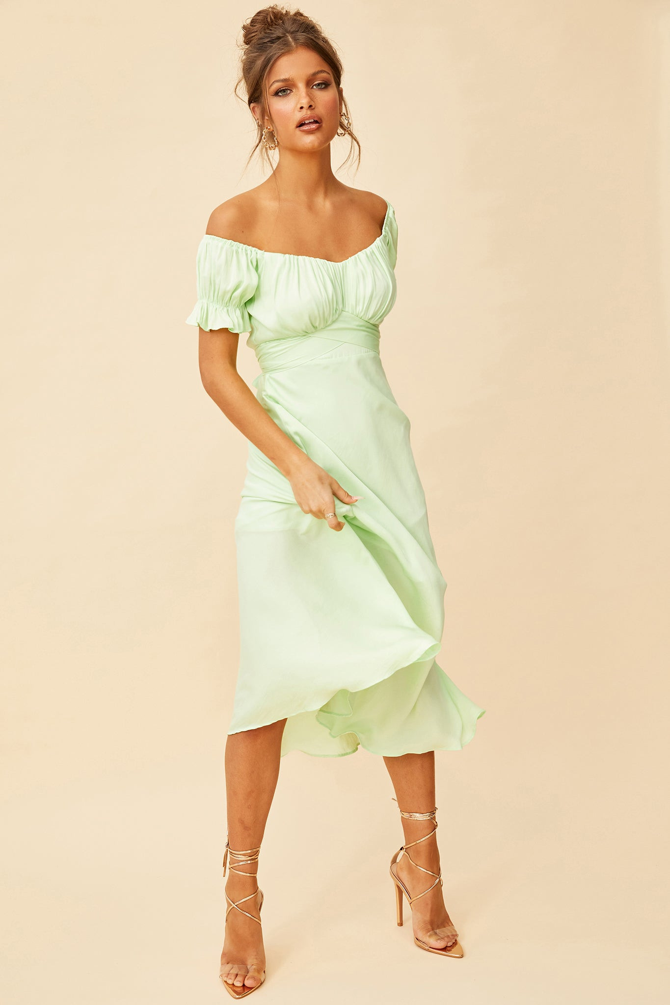 Swing Dancin' Midi Dress - Green | Sage and Paige AUS.