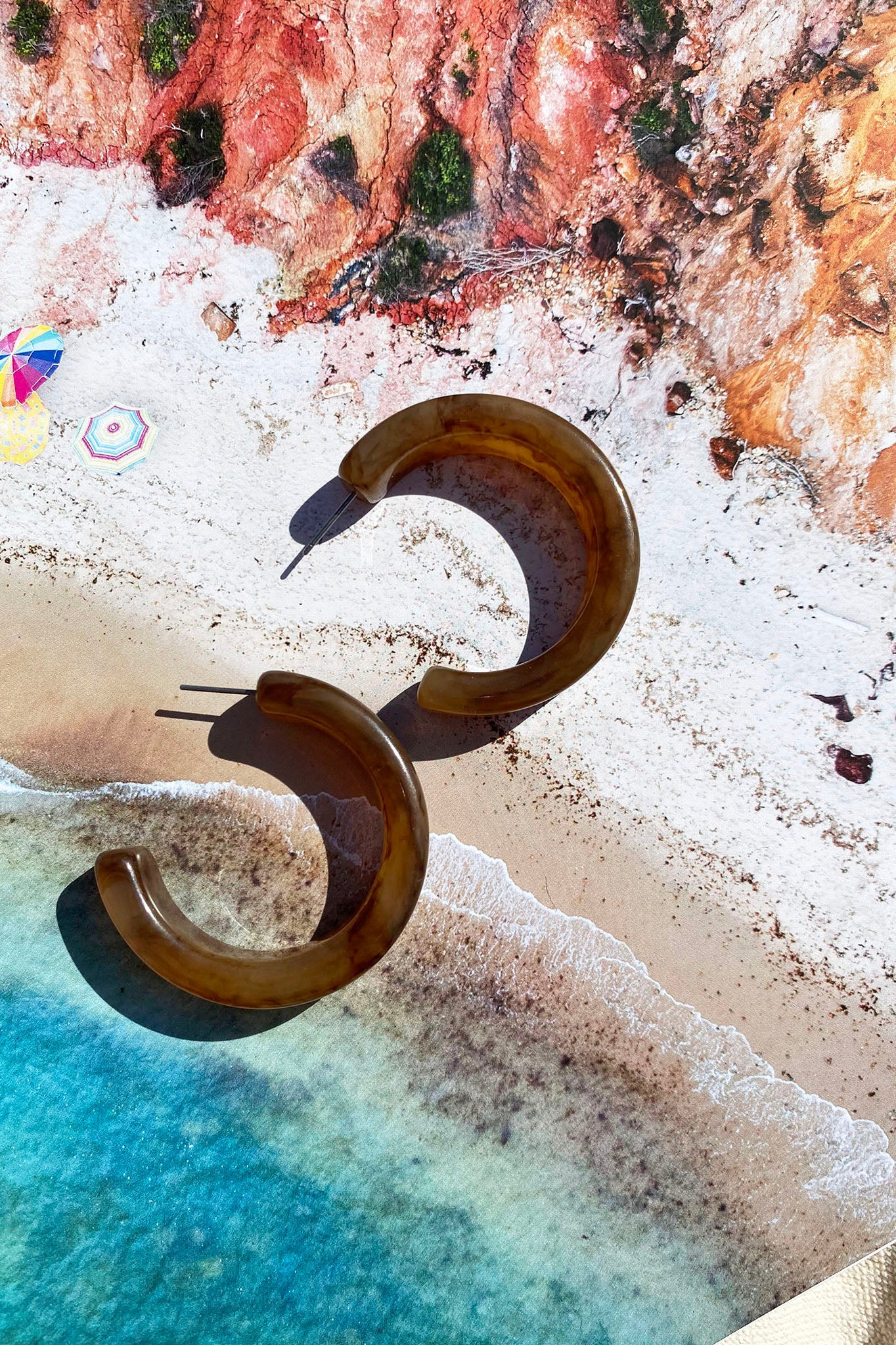 Half Moon Ear Hoops - Brown | Sage and Paige AUS.