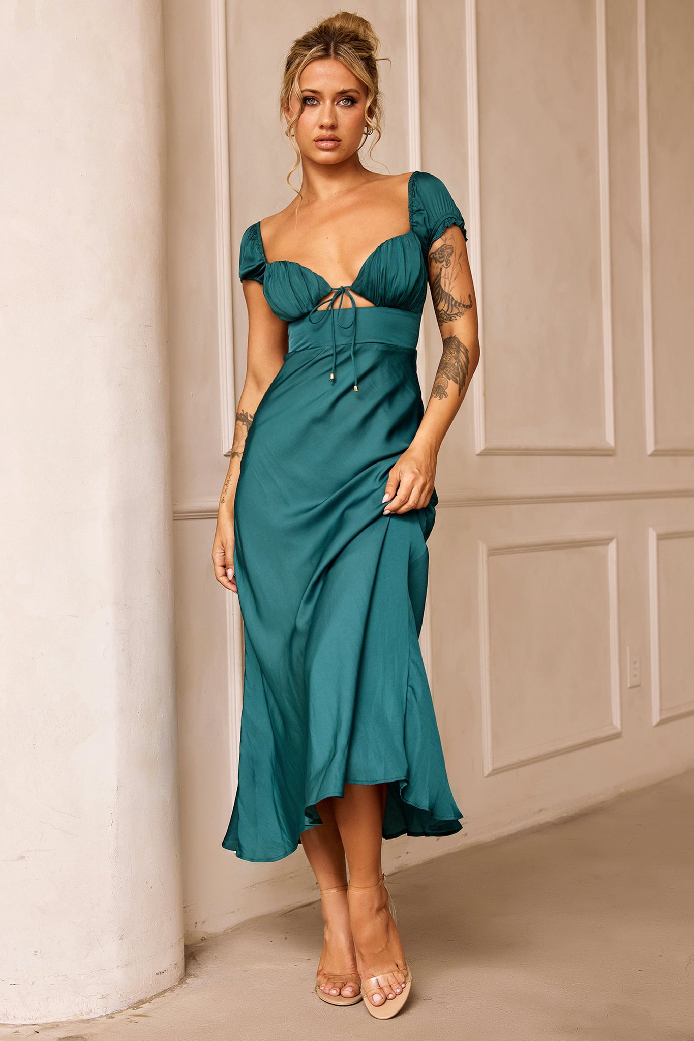 Jasmine Midi Dress - Forest Green | Sage and Paige AUS.