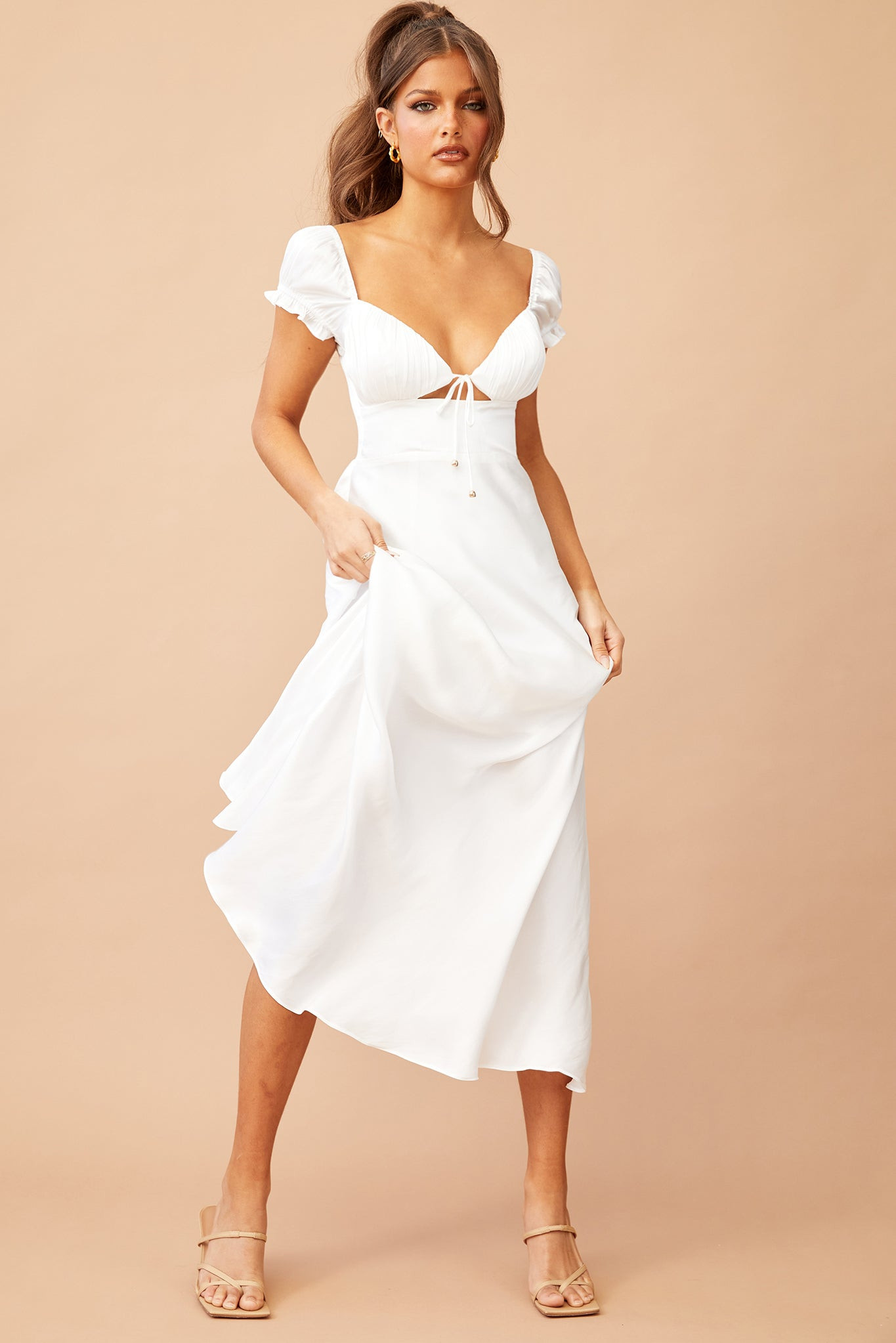 Jasmine Midi Dress - White | Sage and Paige AUS.