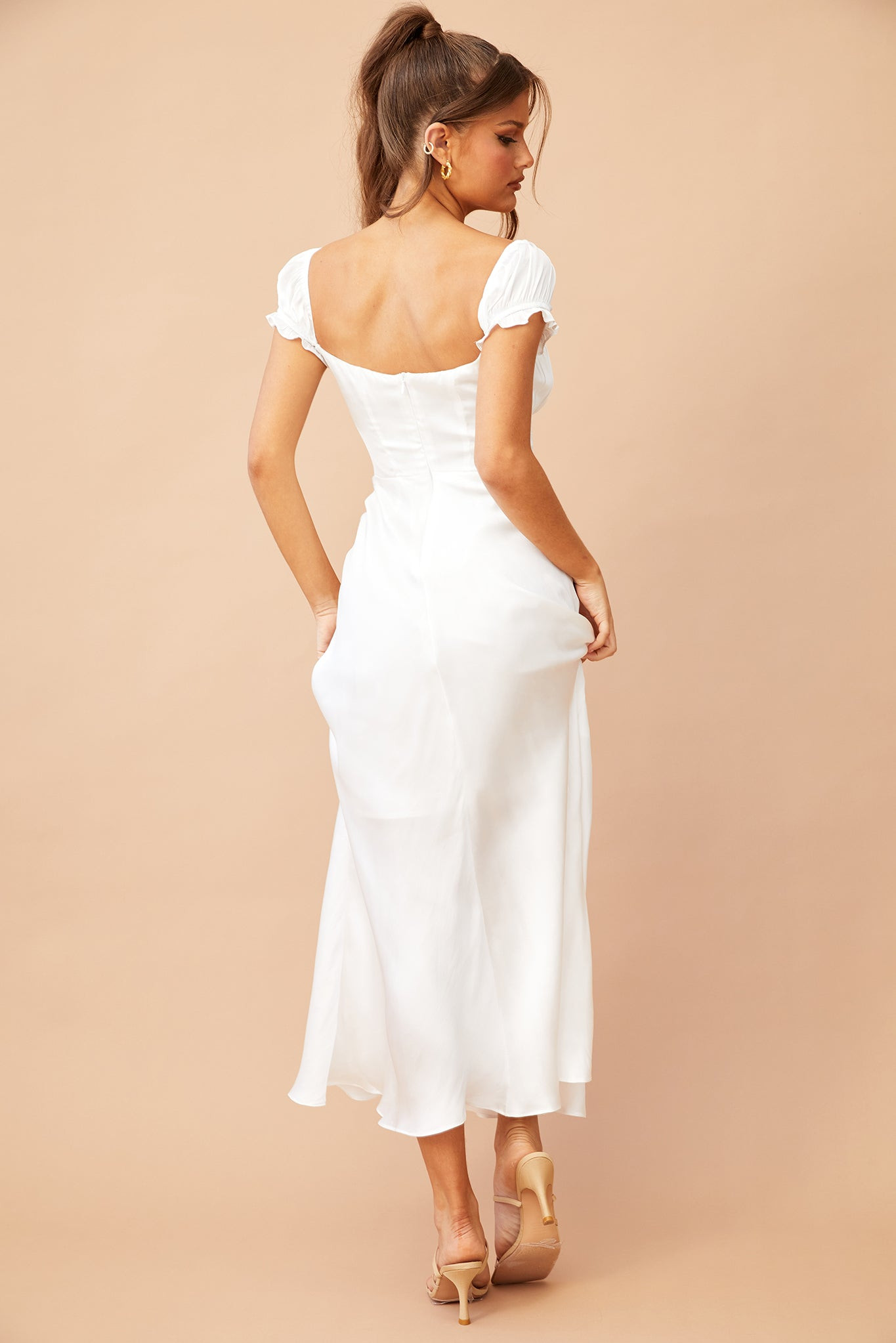 Jasmine Midi Dress - White | Sage and Paige AUS.
