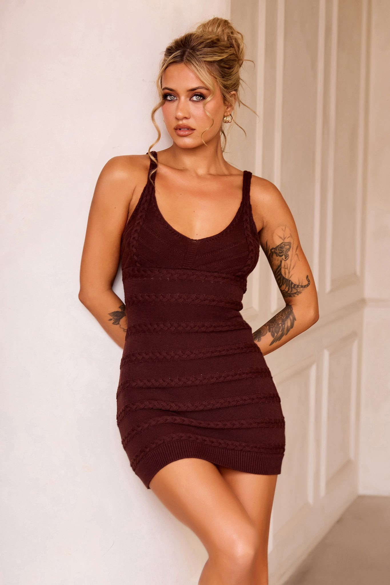 Summer Solstice Knit Dress - Chocolate | Sage and Paige AUS.