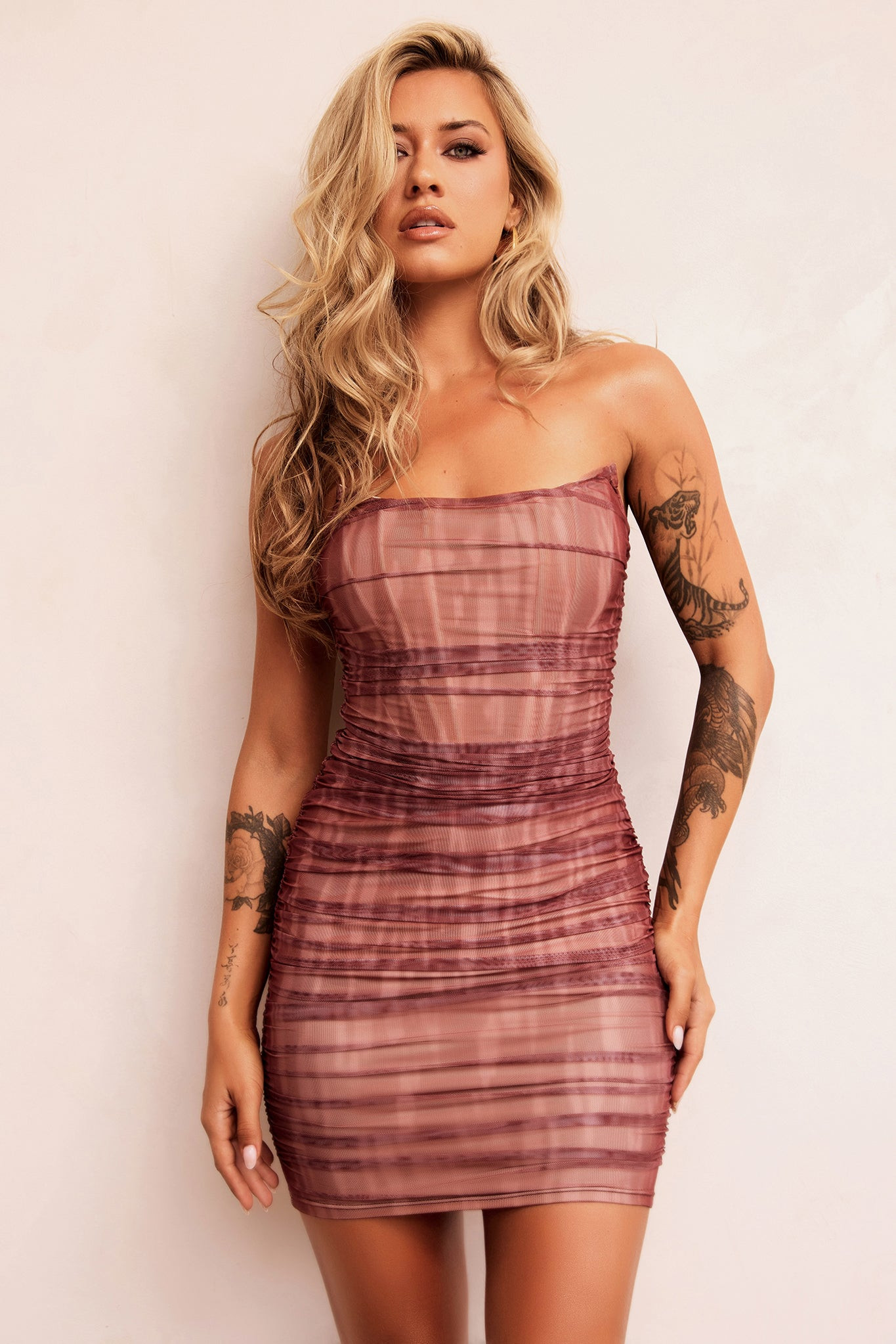 Hayley Mesh Dress - Chocolate | Sage and Paige AUS.