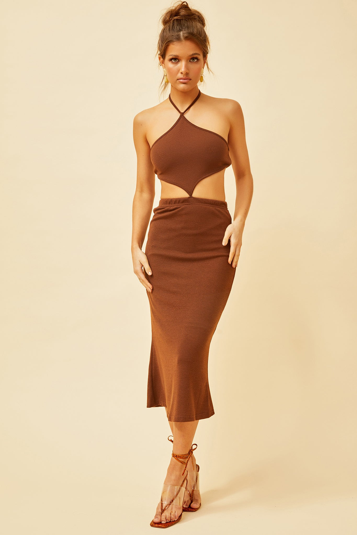 Lucy Midi Dress - Chocolate | Sage and Paige AUS.