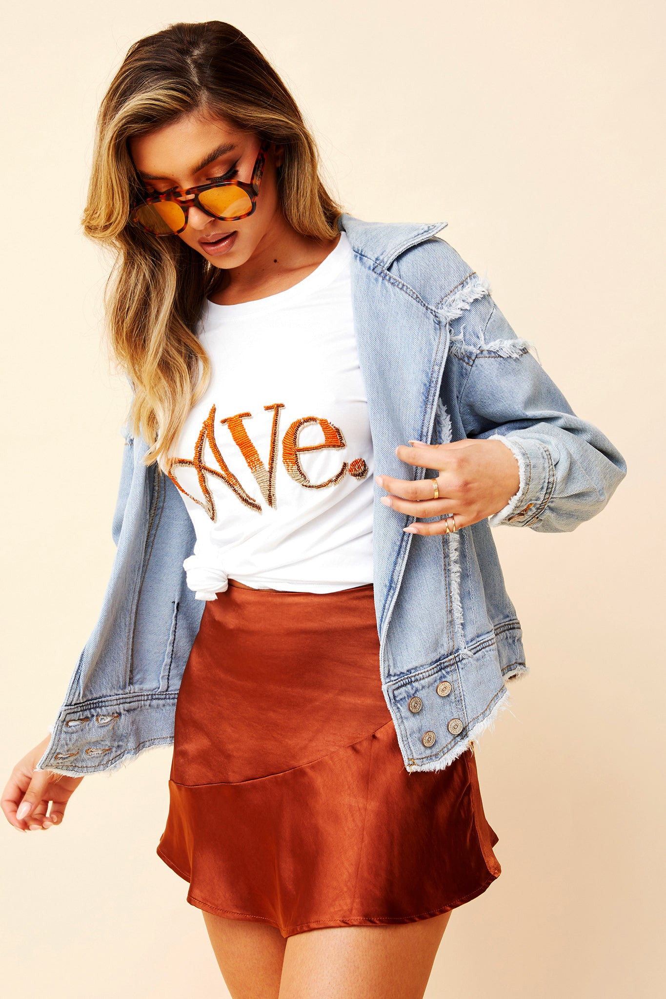 Reclaim Your Power Denim Jacket - Washed Blue | Sage and Paige AUS.