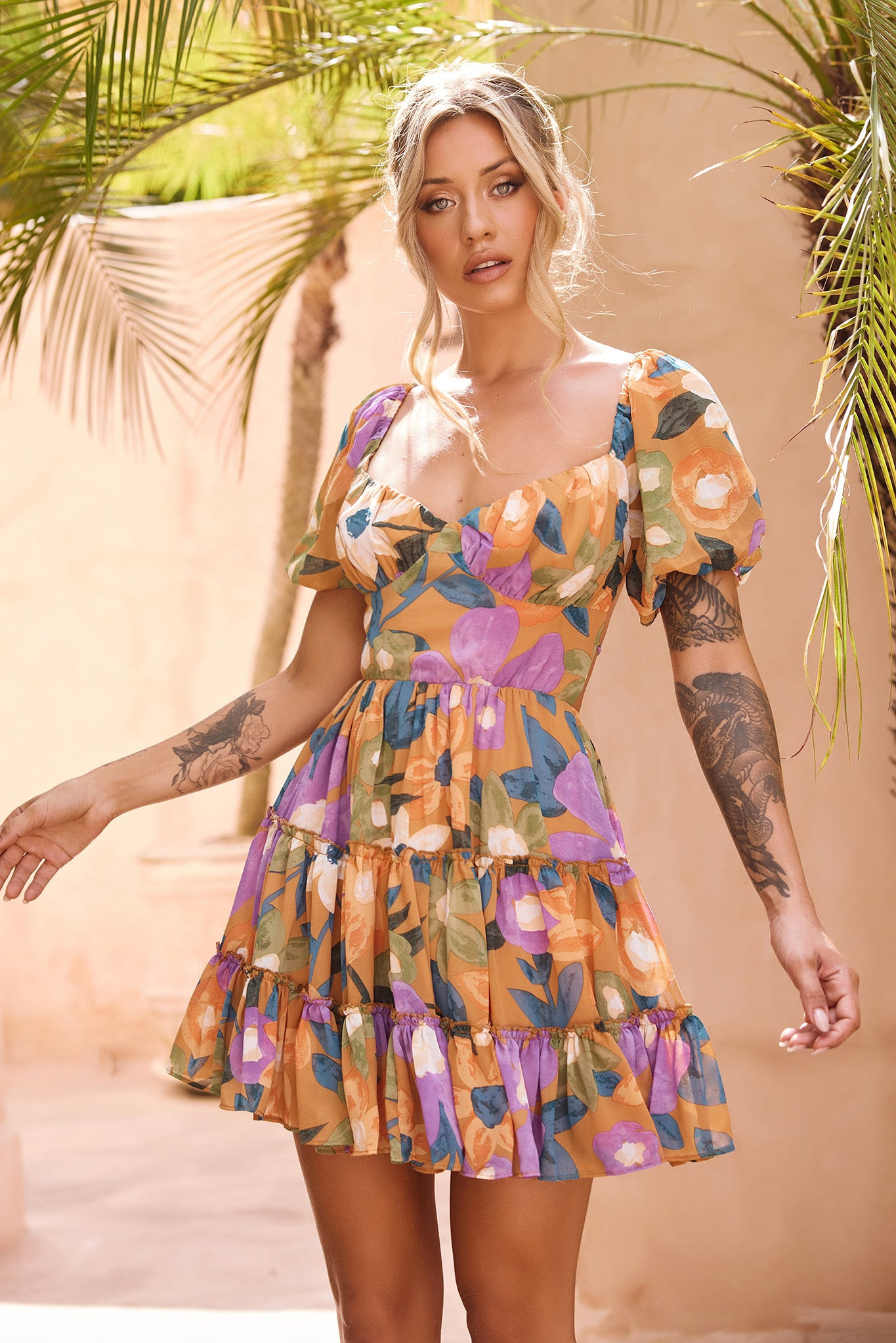 Valentina Mini Dress - Orange | Sage and Paige AUS.