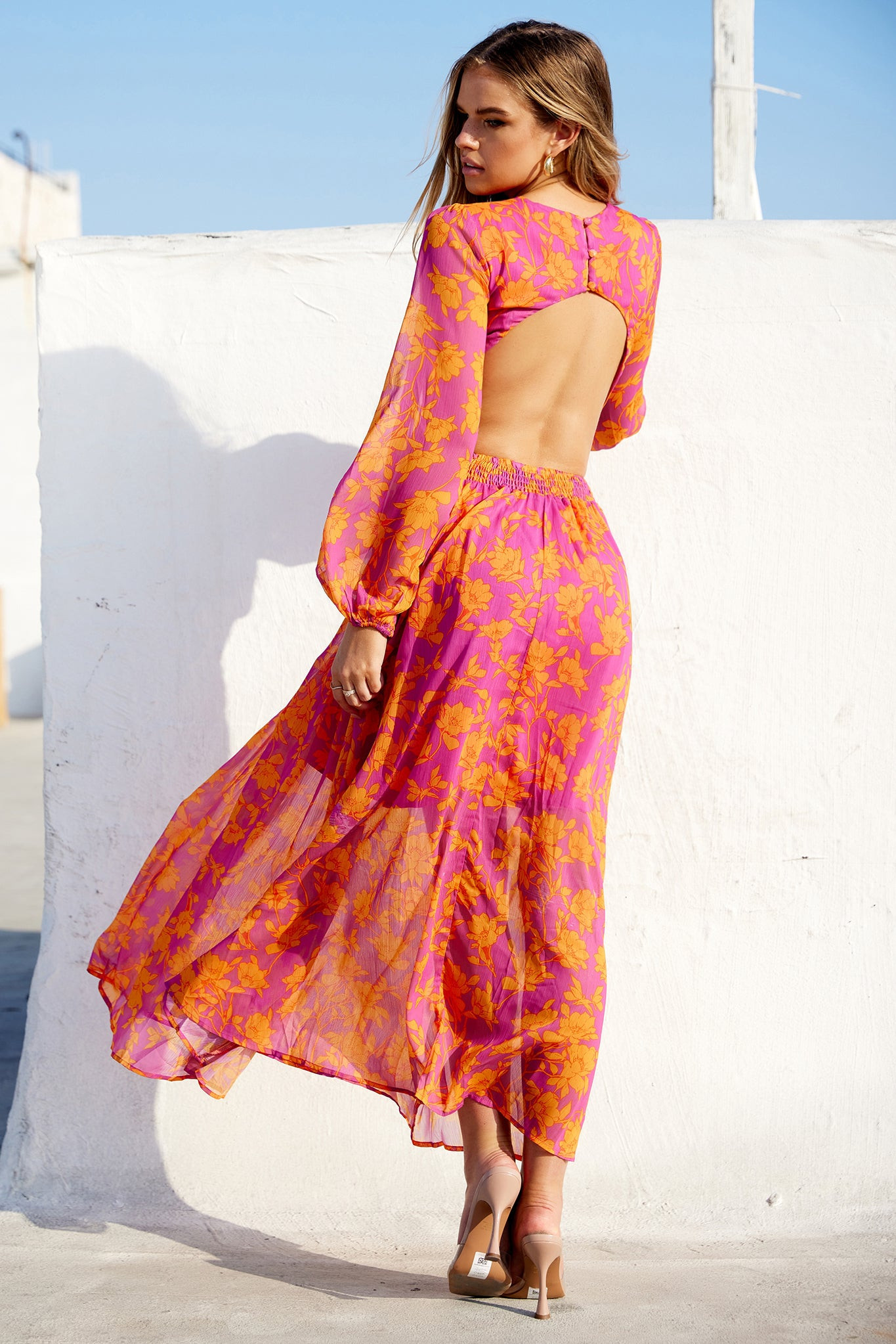 Swift Maxi Dress - Pink Orange | Sage and Paige AUS.