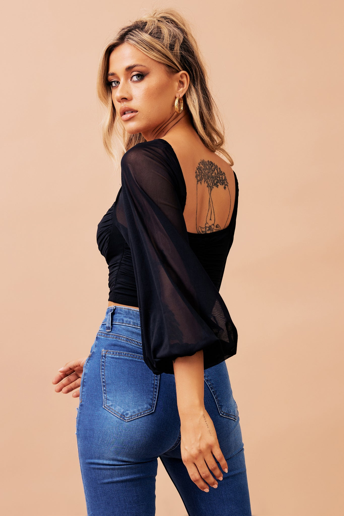 Charmed Crop Top - Black | Sage and Paige AUS.