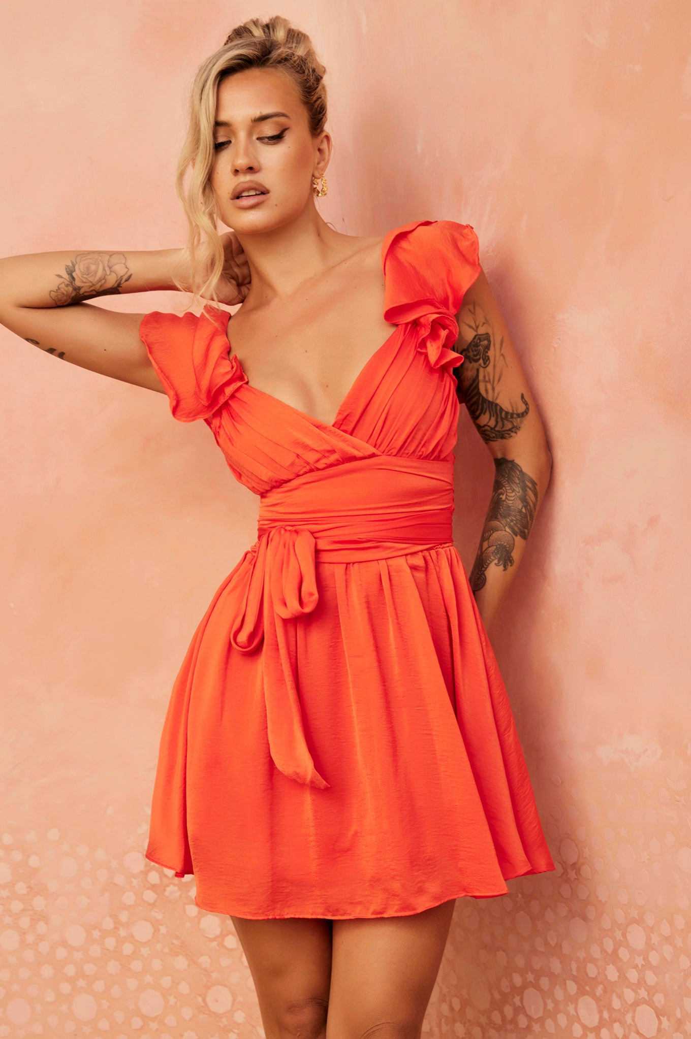 Fairytale Ending Mini Dress - Tangerine | Sage and Paige AUS.