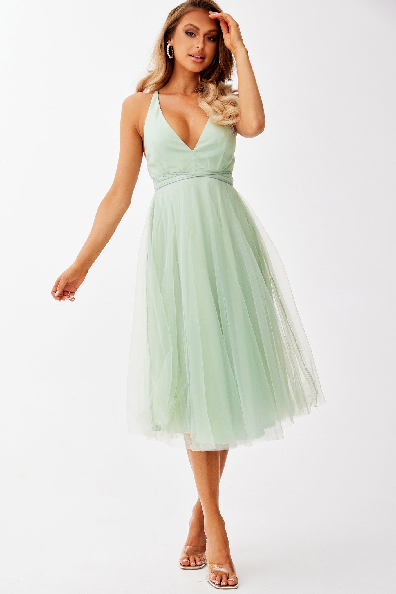 Elsa Midi Dress - Sage | Sage and Paige AUS.