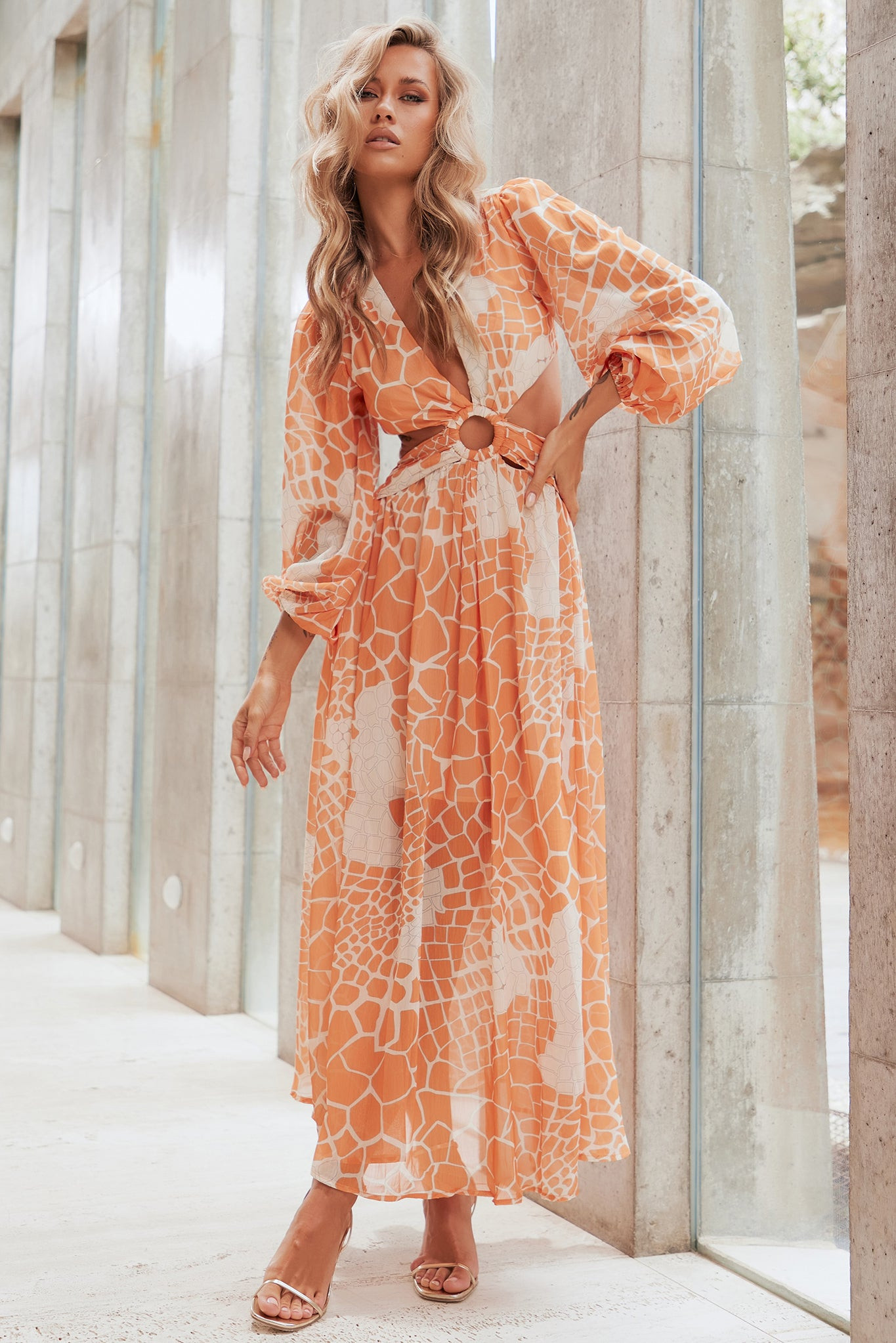 Here & There Maxi Dress - Orange | Sage and Paige AUS.