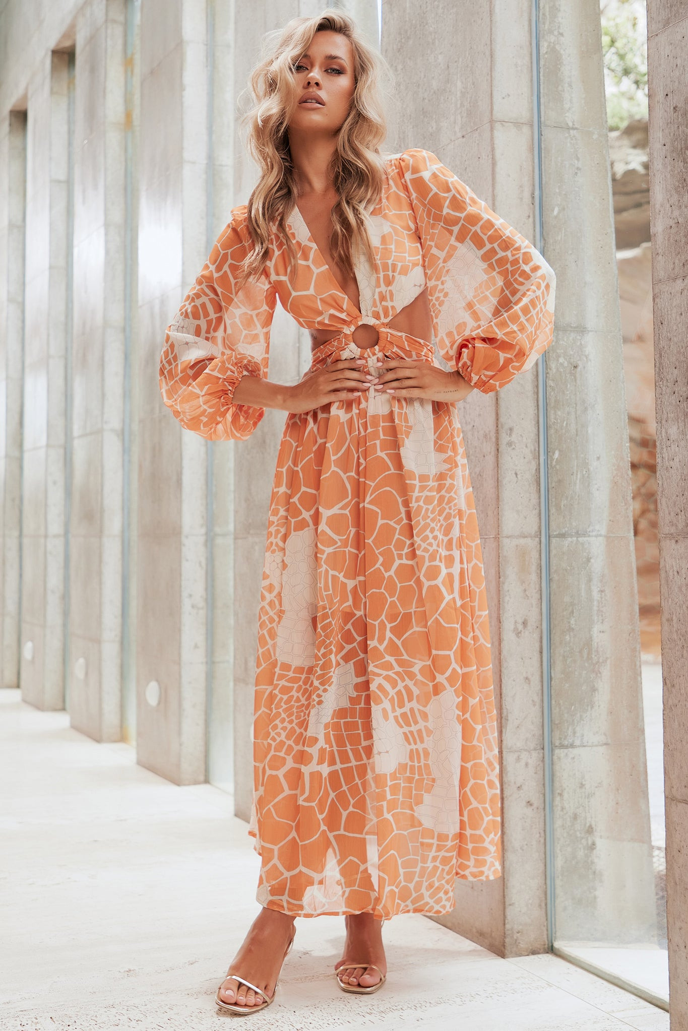 Here & There Maxi Dress - Orange | Sage and Paige AUS.
